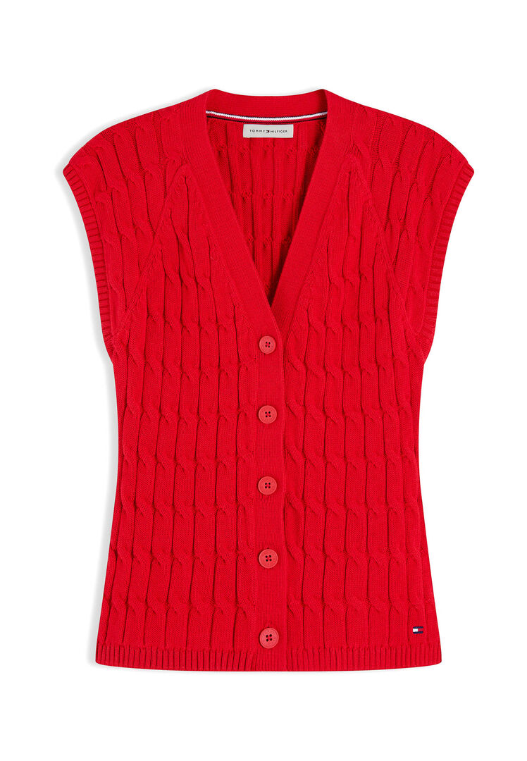 Tommy Hilfiger Damen Rot Strickweste Aus Baumwolle, Gr. Xl