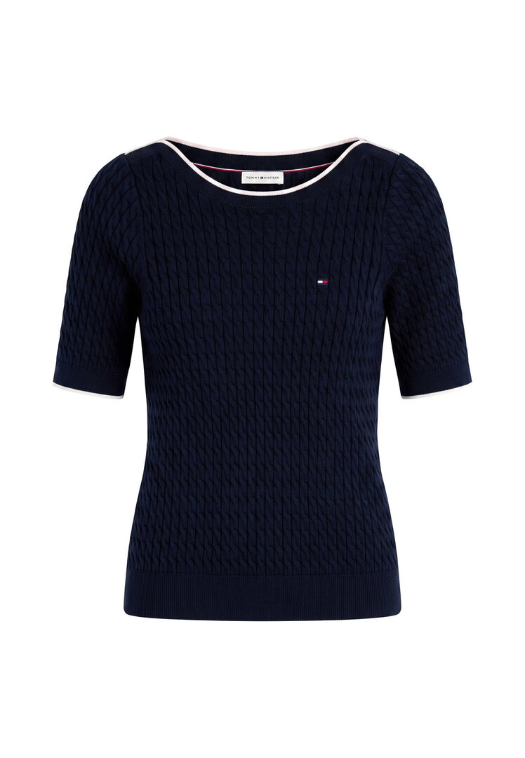Tommy Hilfiger Damen Dunkelblau Pullover Aus Baumwolle, Gr. M