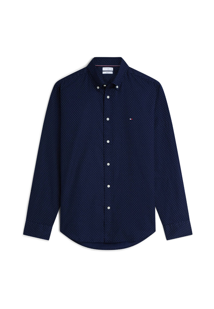 Tommy Hilfiger Herren Dunkelblau Hemd Poplin Mw0mw43318 Regular Fit - Bild 4