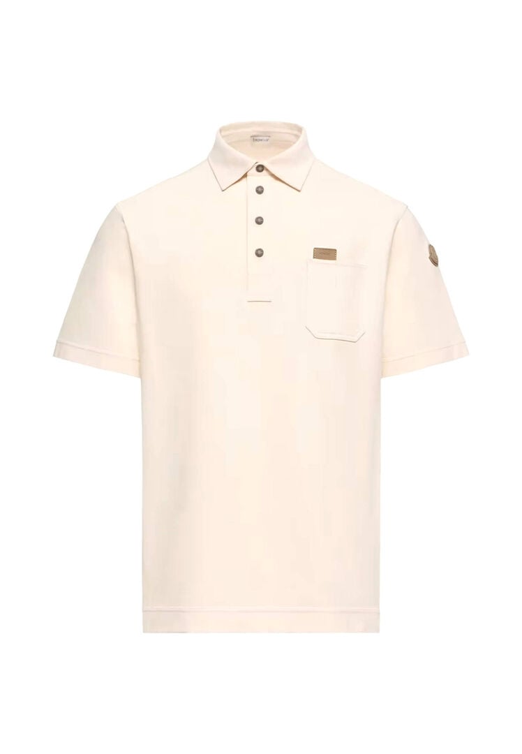Moncler Herren Offwhite Poloshirt Aus Baumwolle, Gr. Xl