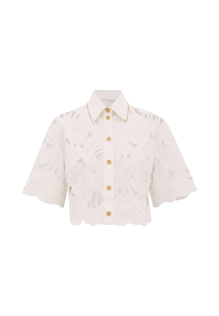 Zimmermann Damen Offwhite Bluse Mahon, Gr. 34