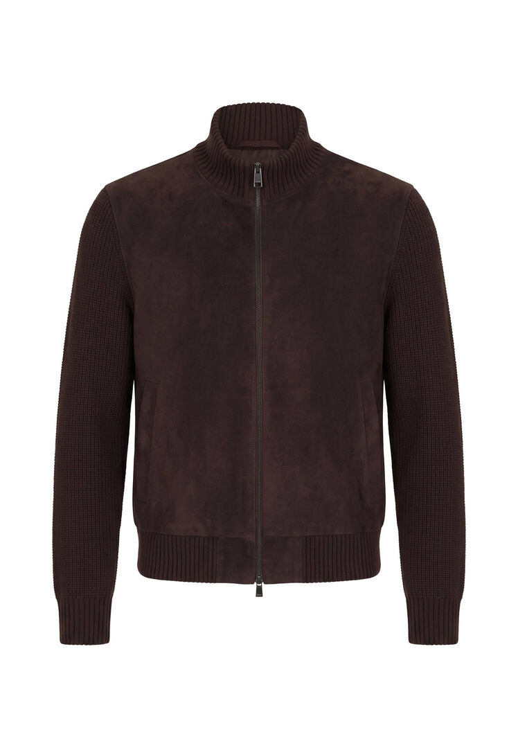 Boss Herren Braun Lederjacke H-Meter, Gr. 52