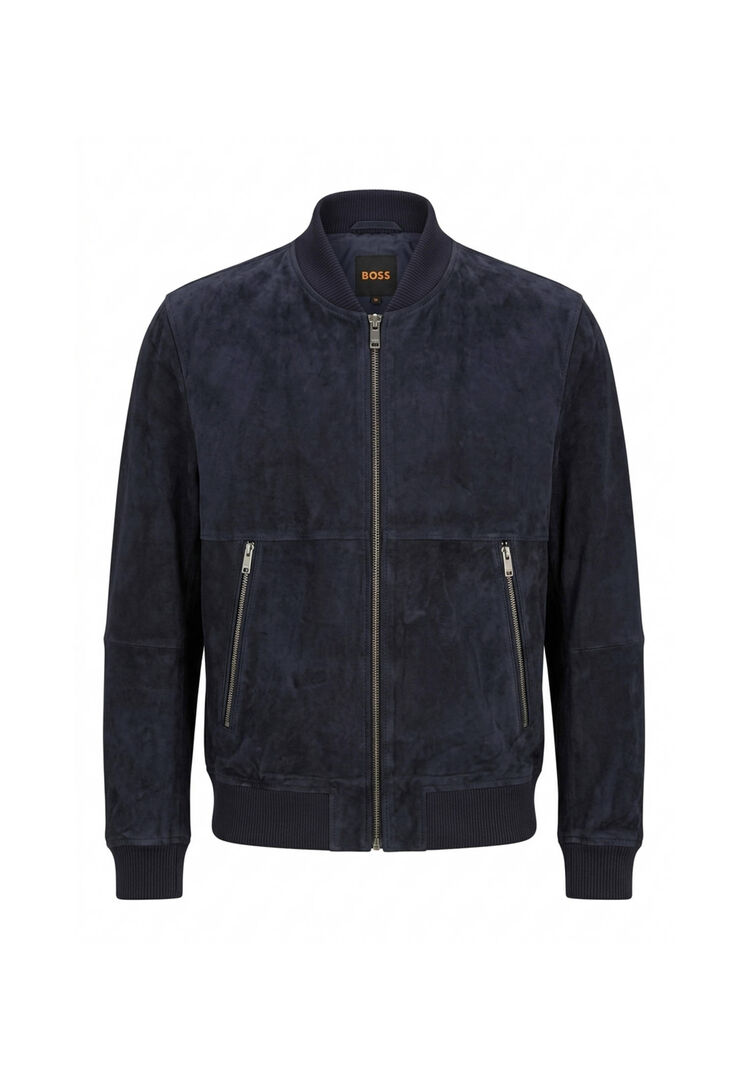 Boss Herren Marine Lederjacke Jonorve, Gr. 54 - Bild 1