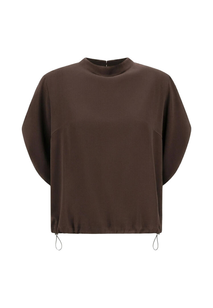 Herno Damen Braun Bluse Aus Satin, Gr. 36 - Bild 1