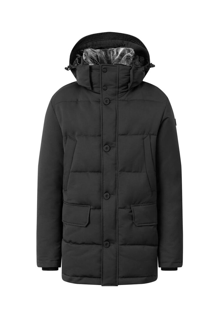 Strellson Herren Schwarz Winterjacke Piazza, Gr. 52