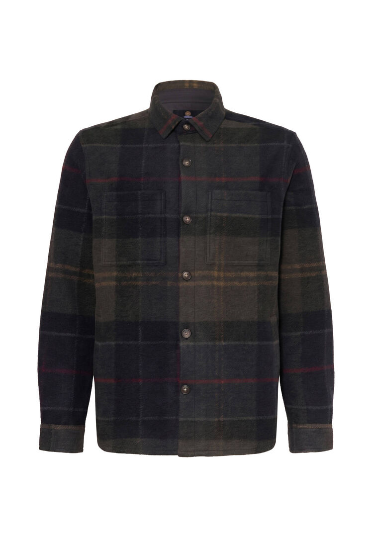 Barbour Herren Oliv Overshirt Woodlane Brushed, Gr. M