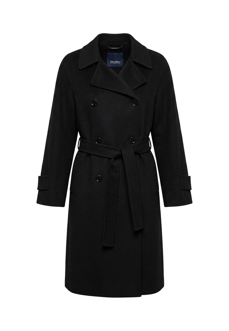 'S Max Mara Damen Schwarz Mantel Smmsamanta, Gr. 34