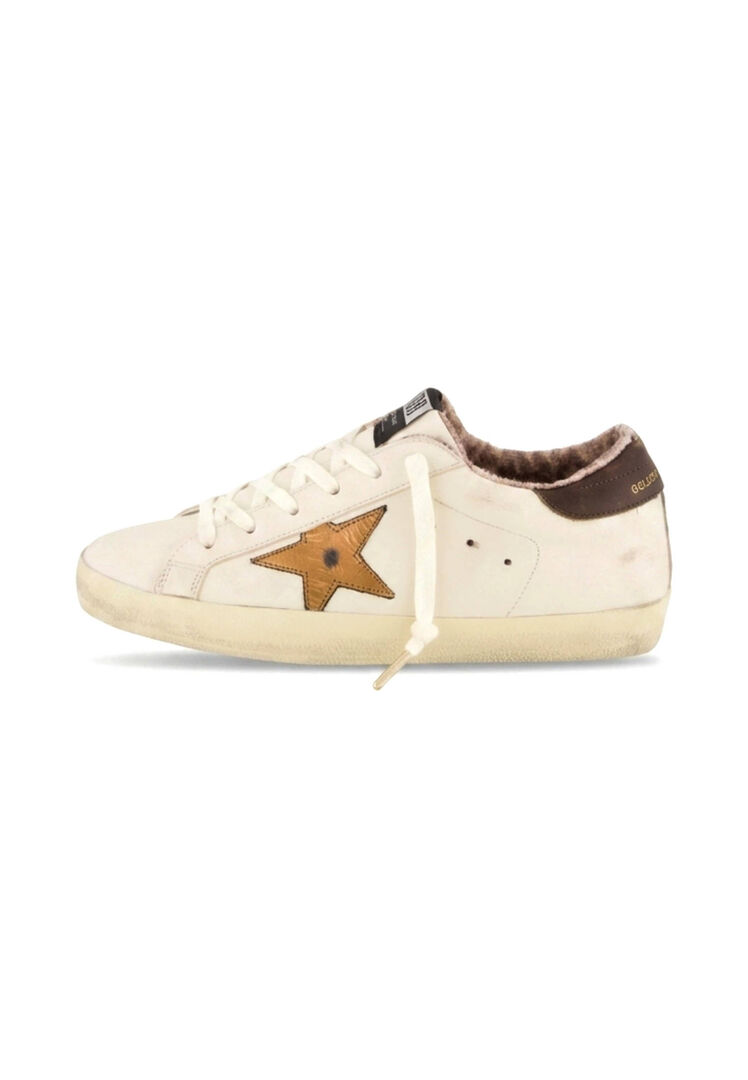 Golden Goose Damen Weiß Sneakers Aus Bedrucktem Leder Mit Stern-Applikation - Bild 4