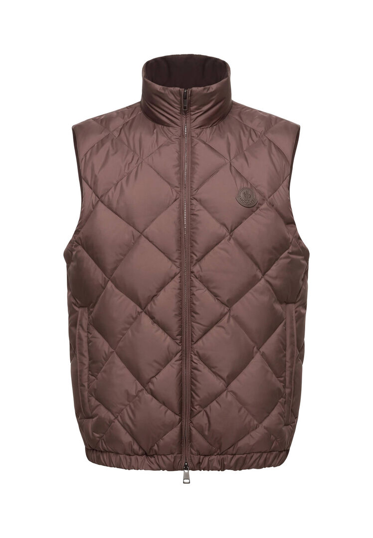 Moncler Herren Braun Daunenweste Chobe, Gr. 4