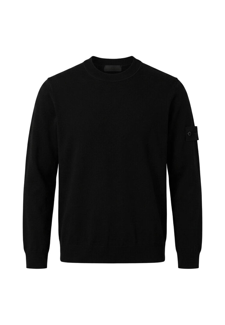 Stone Island Herren Schwarz Men Ghost Light Pure Rws Wool Crewneck Sweater Groß - Bild 5