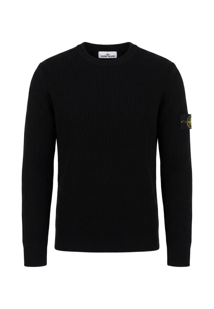 Stone Island Herren Schwarz Men Full Rib Rws Wool Sweater Groß - Bild 3