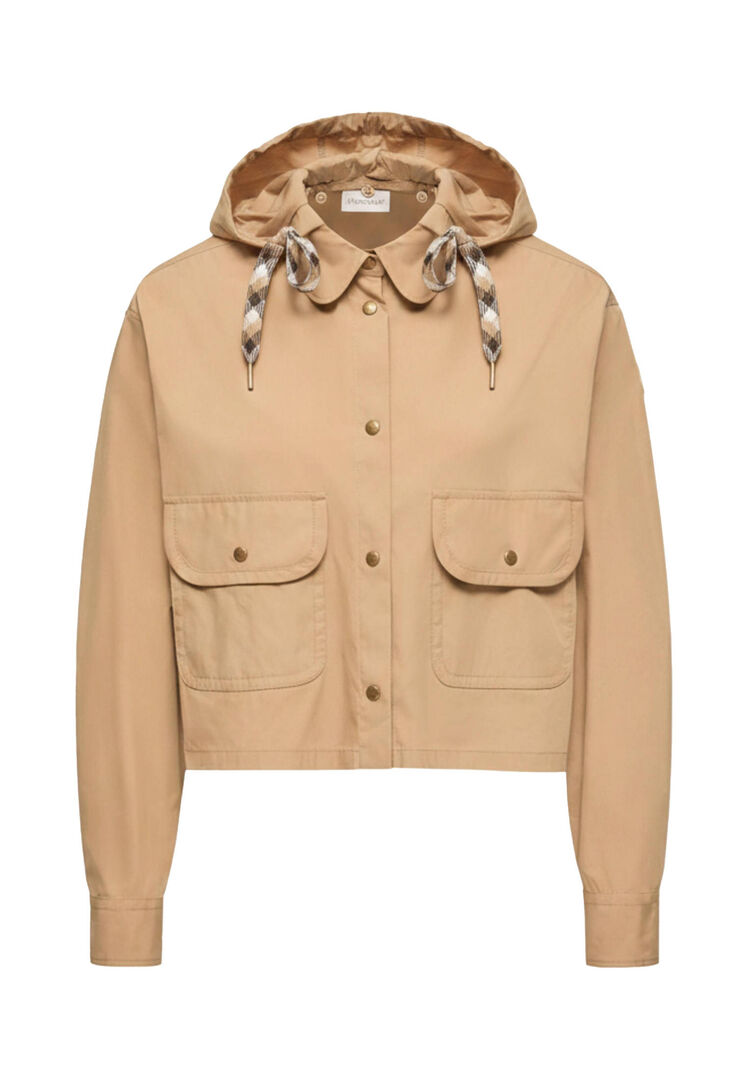 Moncler Damen Beige Hemdjacke Aus Baumwollmischung, Gr. 34