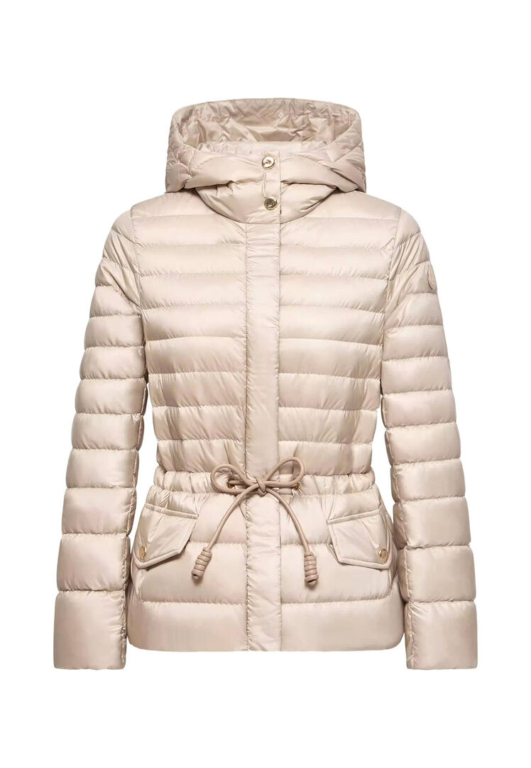 Moncler - Raies Kapuzen-Kurzmantel Aus Daunen - Jackets - Damen - Beige - Xs - Bild 5