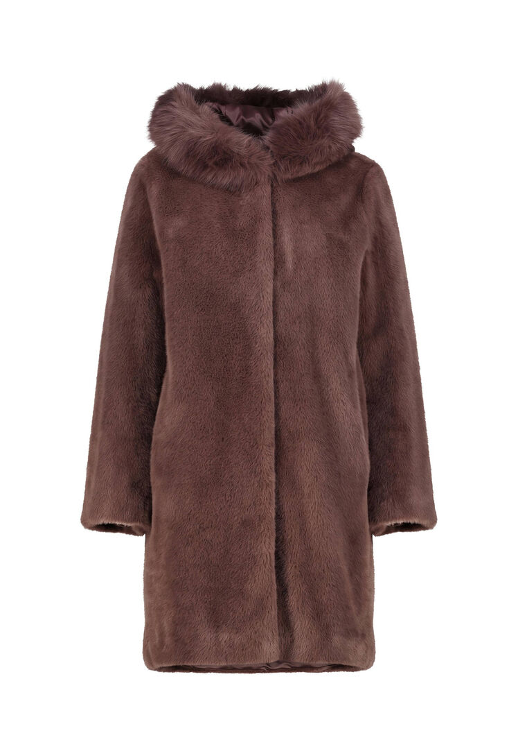 Marc Cain Damen Braun Teddy-Mantel, Gr. 40