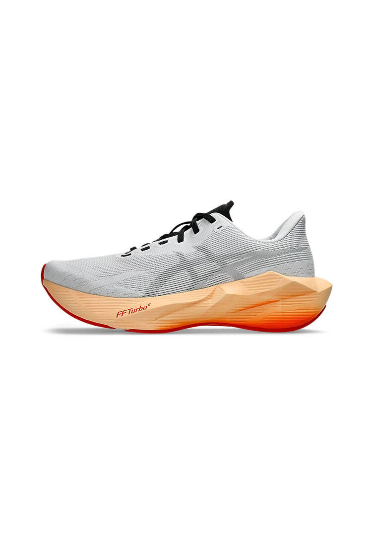 Asics Herren Weiss / Orange Laufschuhe Novablast 6, Gr. 41,5Eu