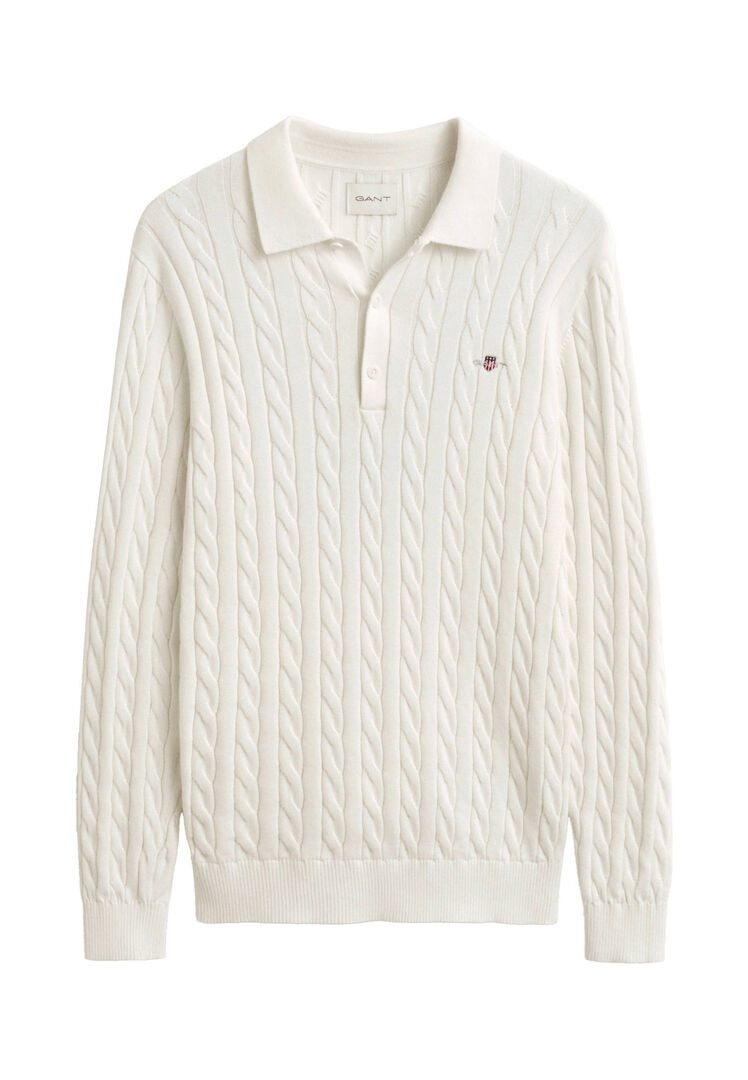 Gant Herren Creme Pullover Mit Zopfmuster, Gr. M