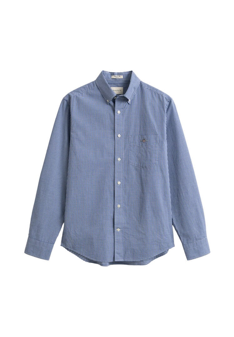 Gant Herren Blau Hemd Gingham Classic Popeline, Gr. S