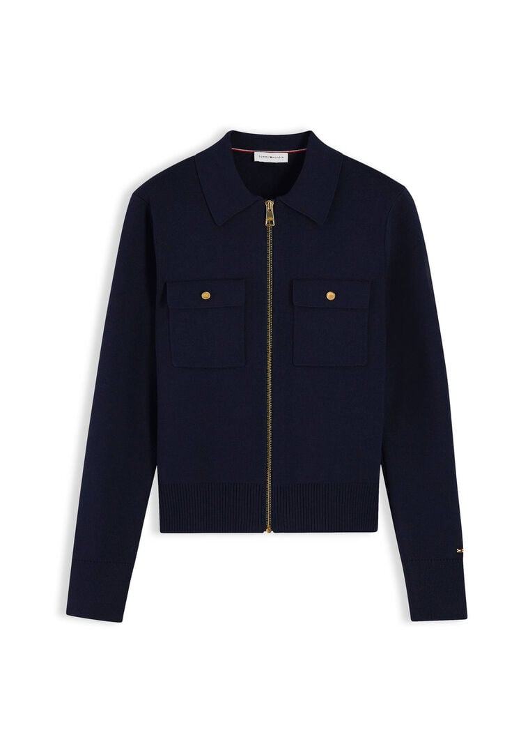 Tommy Hilfiger Damen Dunkelblau Strickjacke, Gr. L