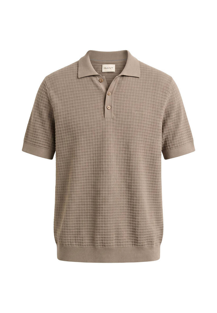 Gant Herren Taupe Strickpullover Mit Polokragen, Gr. L