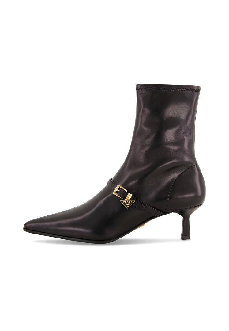 Prada Damen Schwarz Stiefeletten Aus Stretch-Nappaleder, Gr. 38Eu - Bild 1