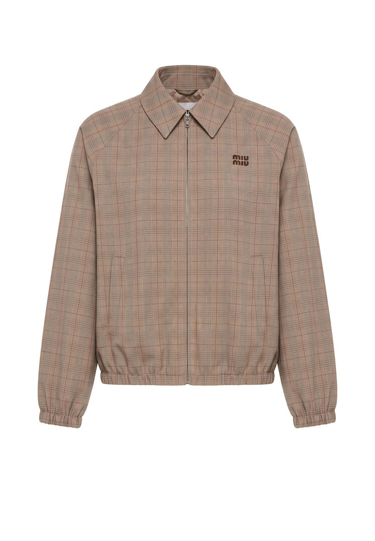Miu Miu - Checked Blouson - Jackets - Damen - Grau - S - Bild 2