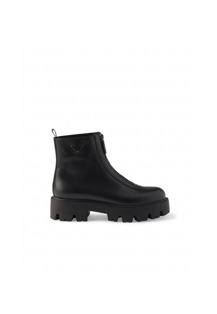 Prada Damen Schwarz Stiefel Mit Reißverschluss, Gr. 38Eu - Bild 1