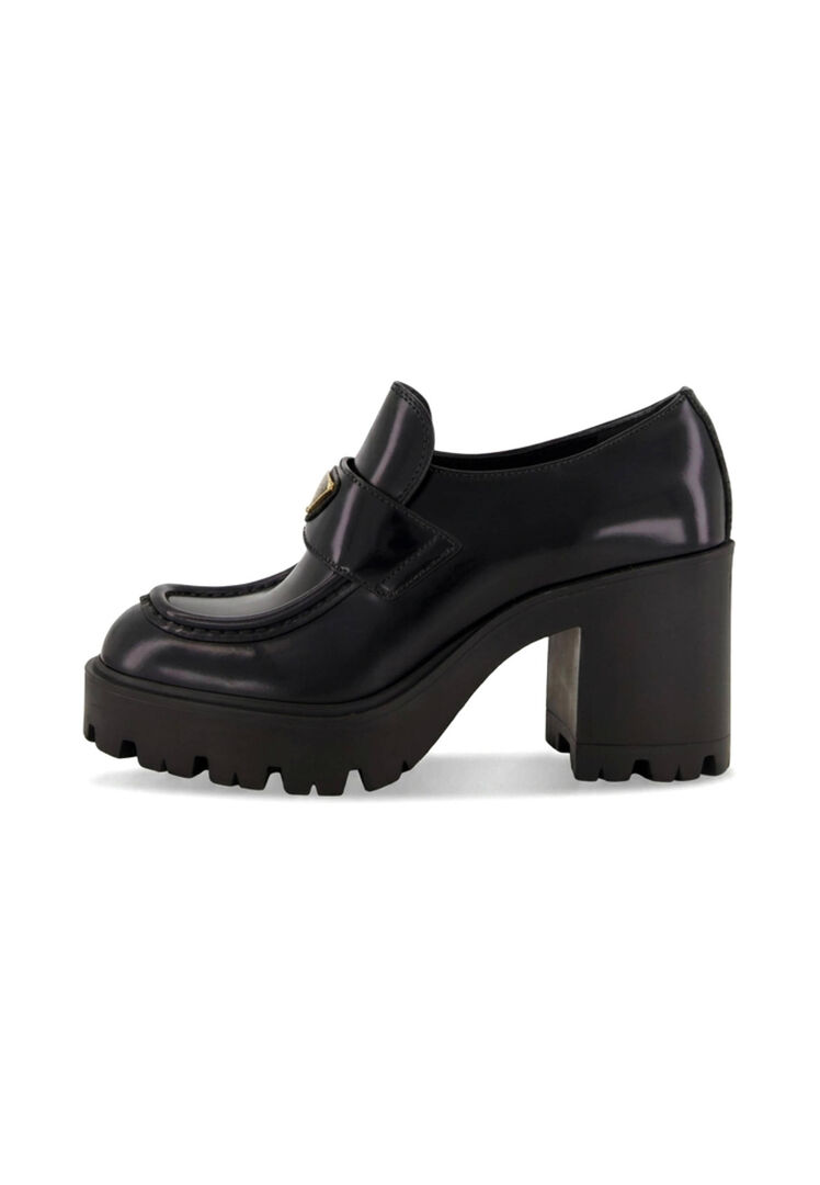 PRADA CALZATURE | Black brushed leather heeled loafers | female | 36 - Bild 2