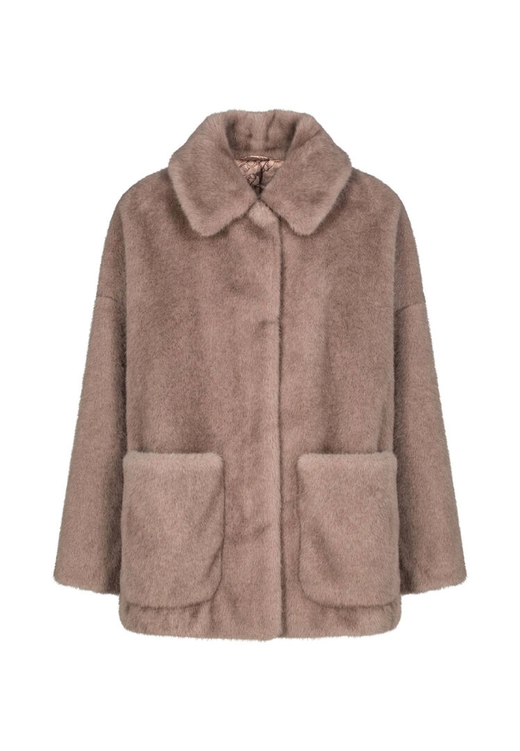Herno Damen Taupe Jacke Soft Fur Bomber, Gr. 36