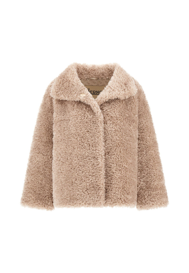 Herno Damen Sand Jacke Aus Teddy-Fell, Gr. 36