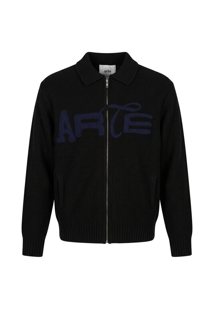 Arte Antwerp - Stencil Zip Cardigan - Knitwear - Herren - Schwarzk - Xl - Bild 5