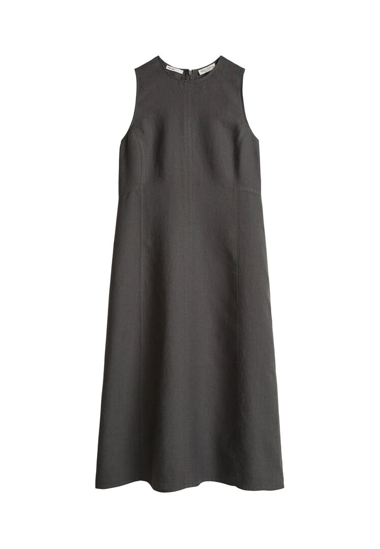 Marc O'polo Damen Grau Leinenkleid, Gr. 36 - Bild 1