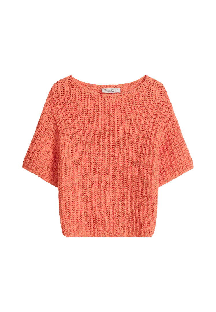 VAN GRAAF Marc O'polo Damen Aprikot Strickshirt Baumwolle Orange, Extra Groß - Bild 2