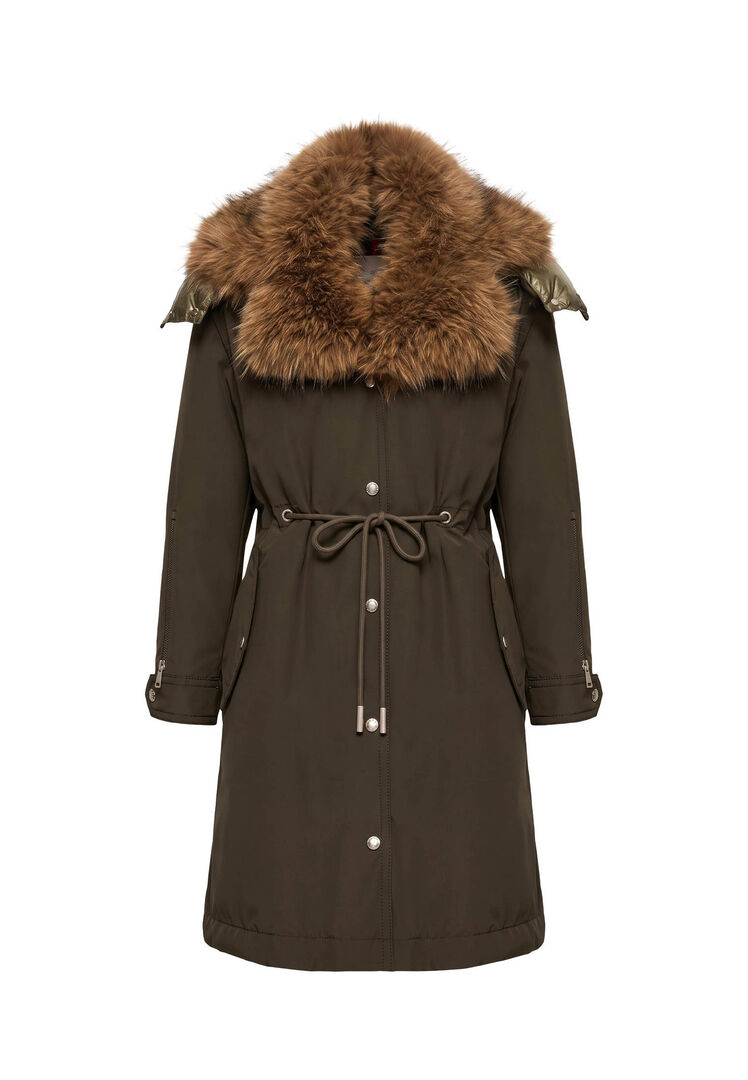 Moncler Damen Khaki Daunenparka Halicte Long, Gr. 36 - Bild 1