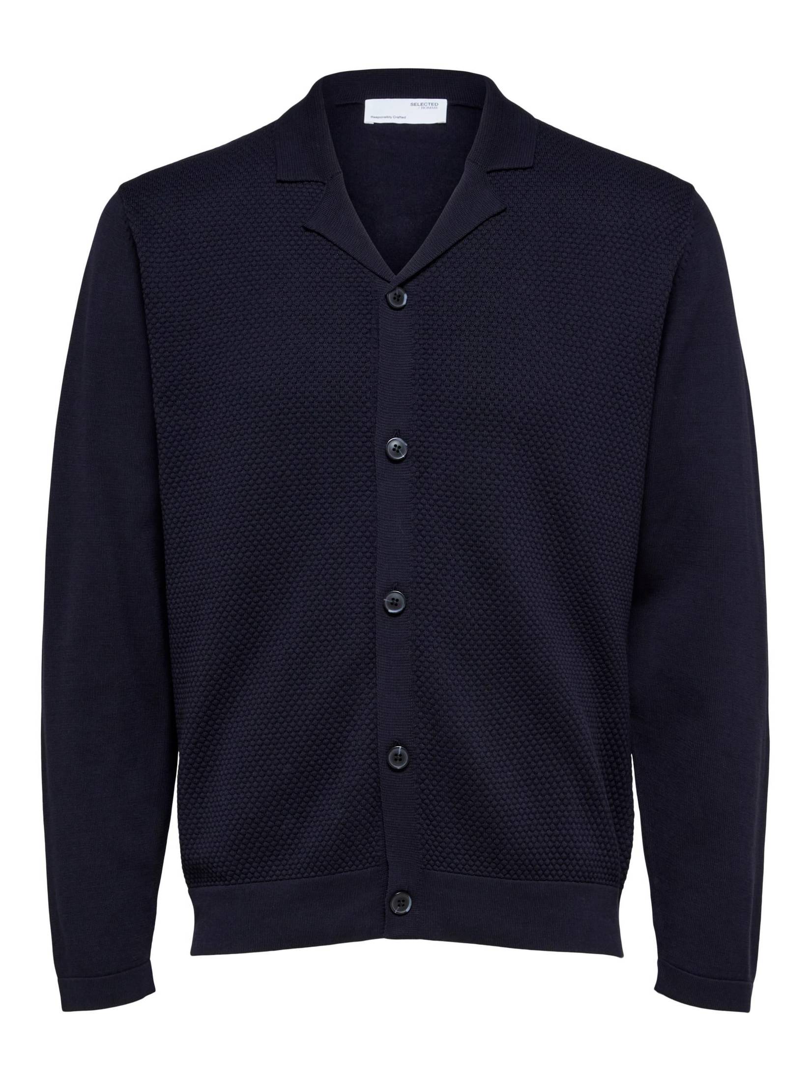 SELECTED HOMME Cardigan met platte kraag, model 'DANE' in zwart online