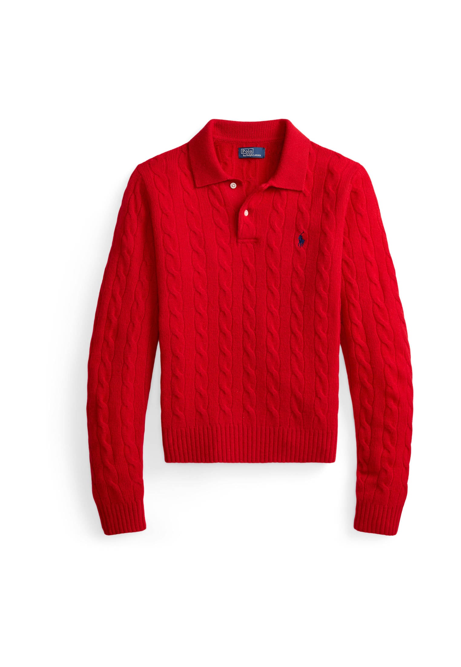 Polo Ralph Lauren Damen Strickpullover aus Wolle-Kaschmir-Mix mit Zopfmuster