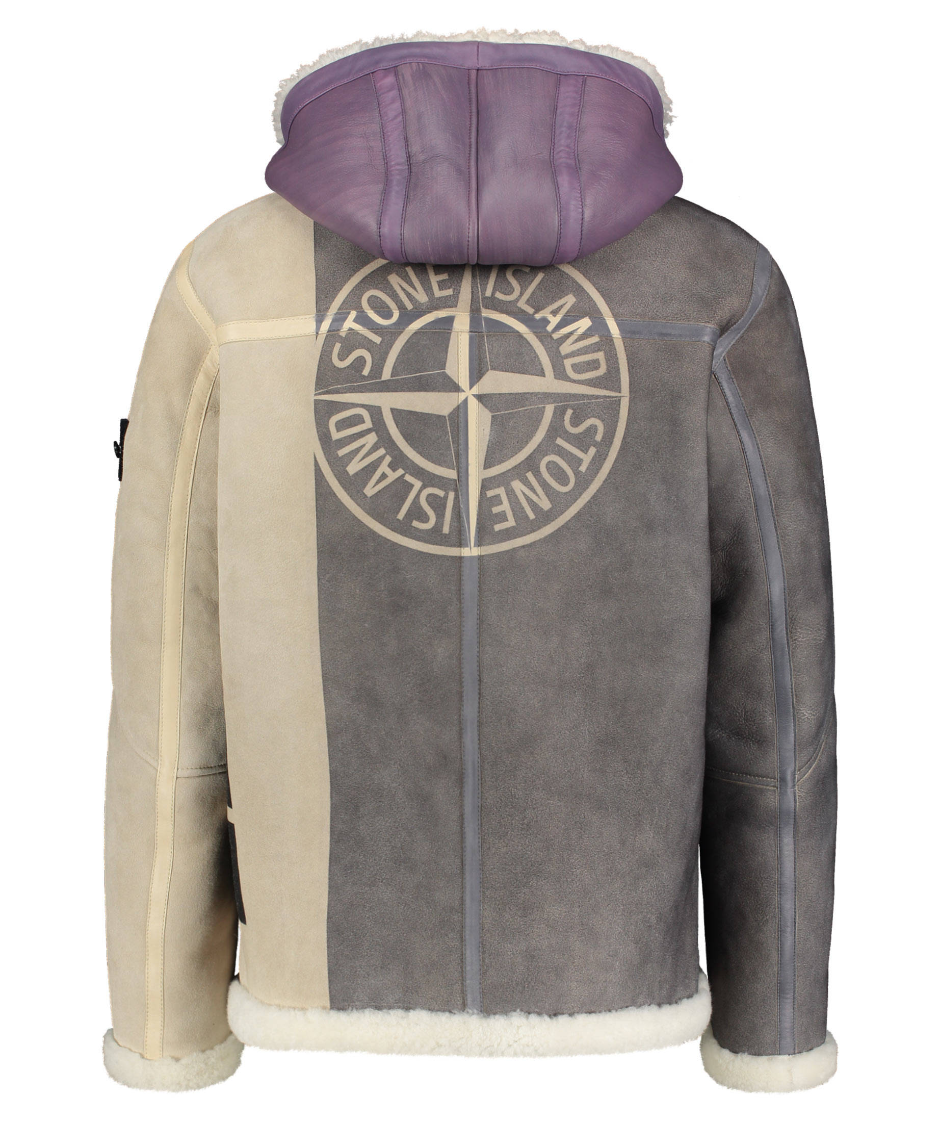 Herren Jacke Stone Island Jacke Fellkragen Luxus Lammfelljacke Herren