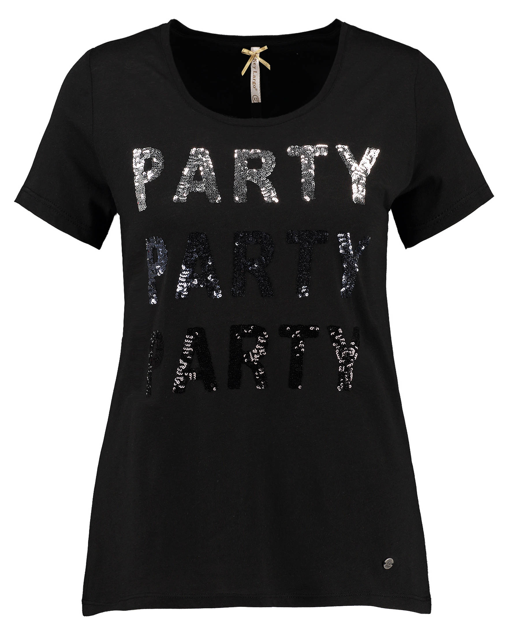 KEY LARGO Damen 'Stay Calm' T-Shirt – Rundhals, Mit Palmenprint Und Steinbesatz