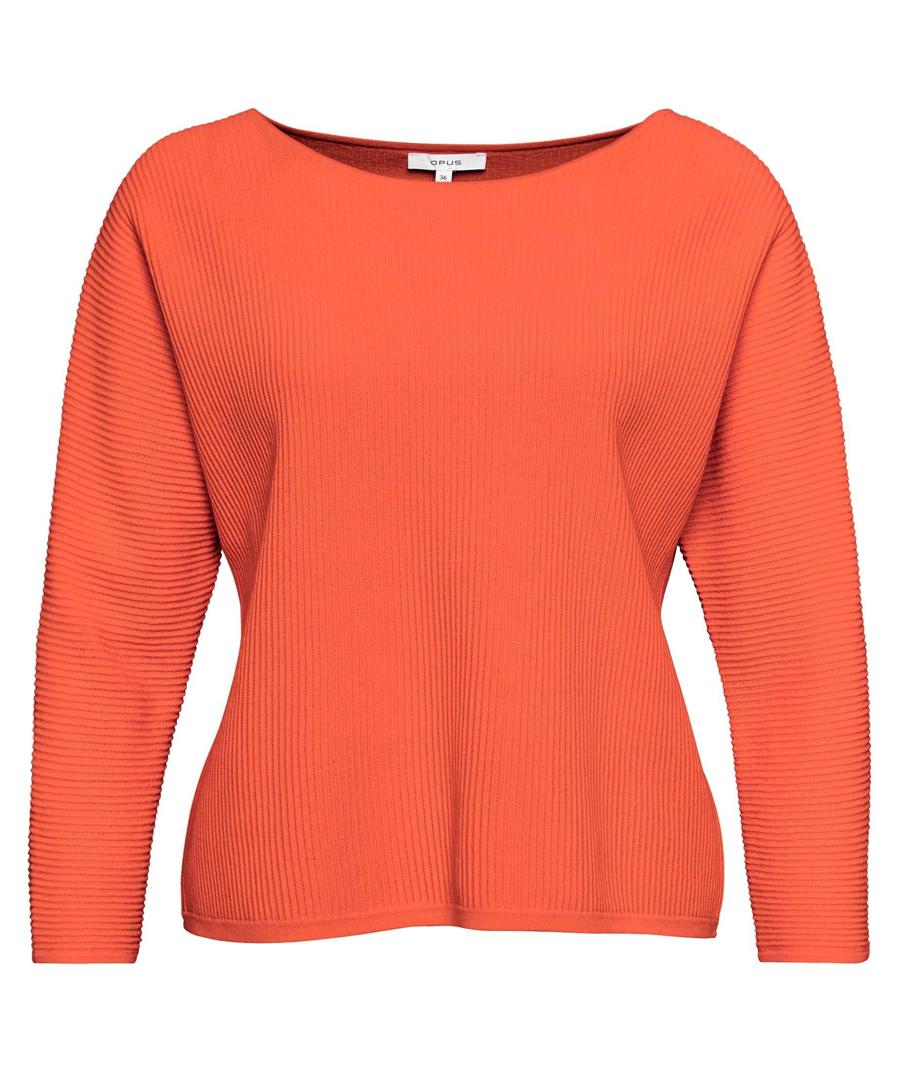 OPUS Damen Kurzarmpullover Mit Wollanteil - Plausch Regular Fit