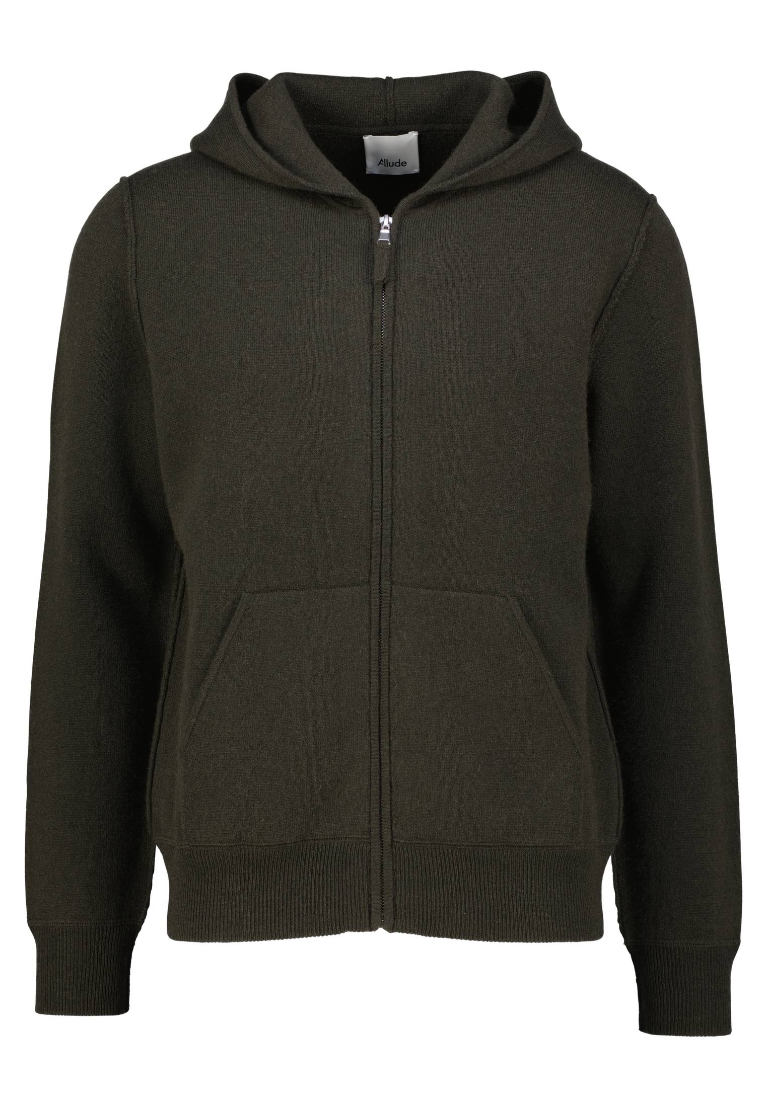 Allude Herren Strickjacke aus Wolle und Kaschmir in grün kaufen