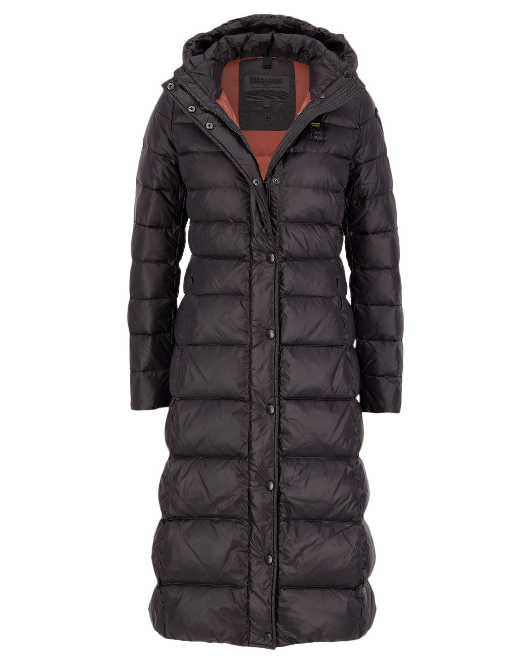 blauer damen daunenmantel