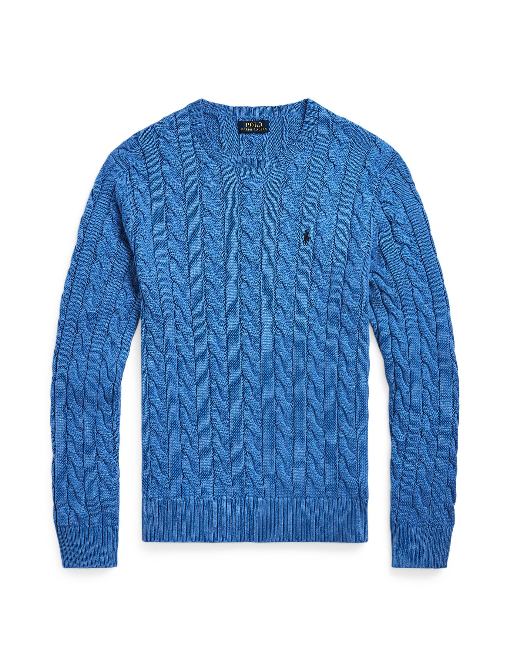 Polo Ralph Lauren Herren Strickpullover mit Zopfmuster in blau