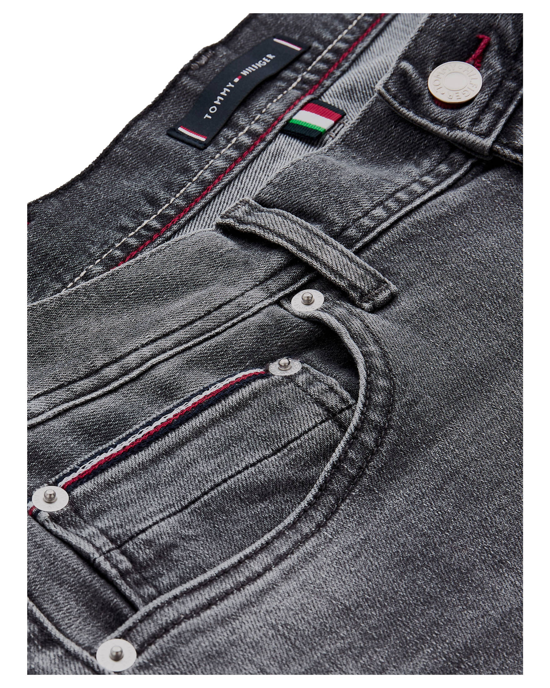 Herren Bekleidung Jeans Jeans mit Gerader Passform Tommy Hilfiger Denim Straight Fit Jeans mit Stretch-Anteil Modell Denton in Grau für Herren 